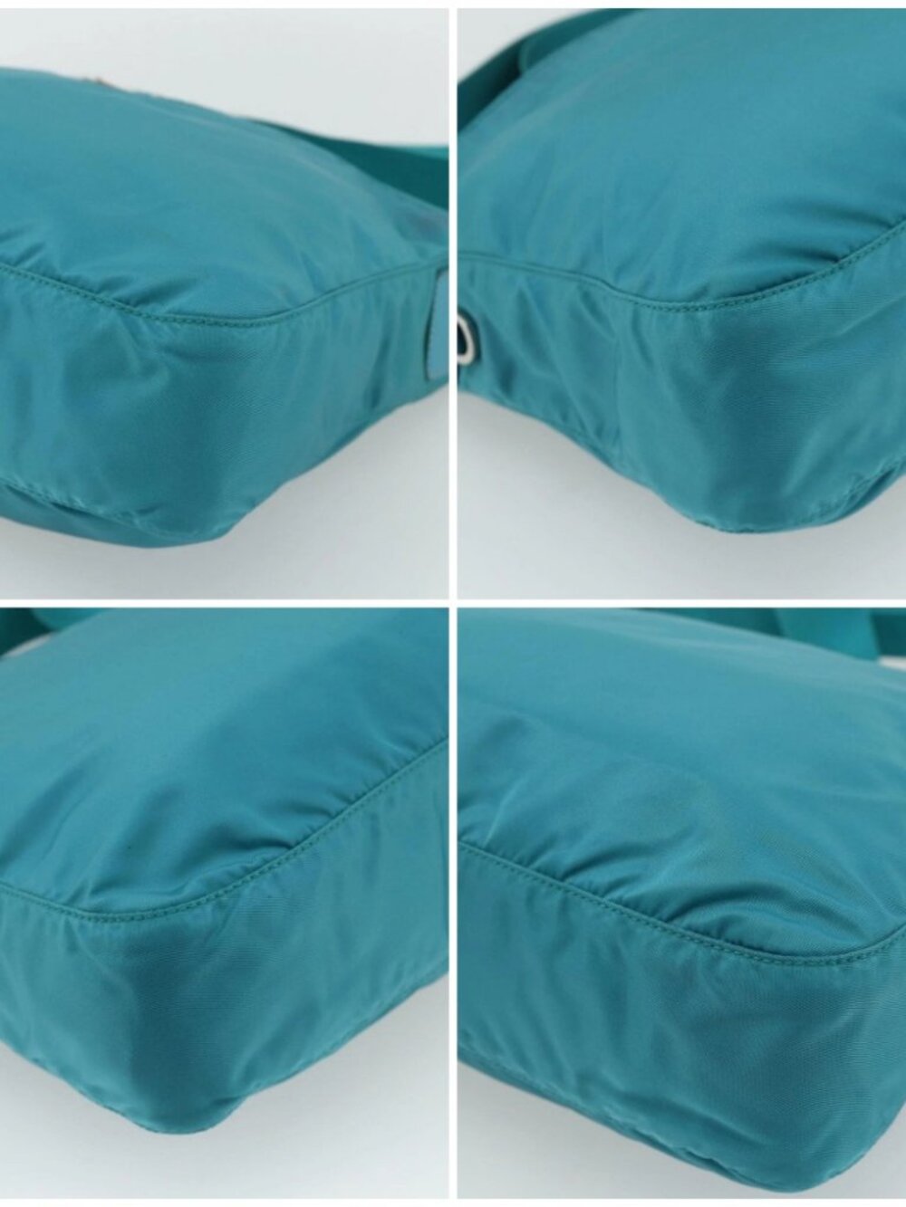 PRADA Shoulder Bag Nylon Turquoise Blue Silver Auth 177218A - Picture 16 of 16